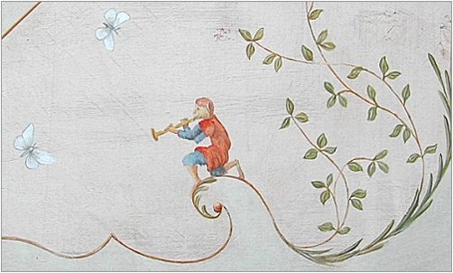 motif singe sur meuble peint